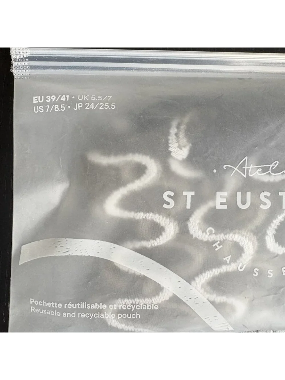 ATELIER ST. EUSTACHE Womens Size 39/41 (US 7/8.5) Casa da Musica Sheer Socks NEW